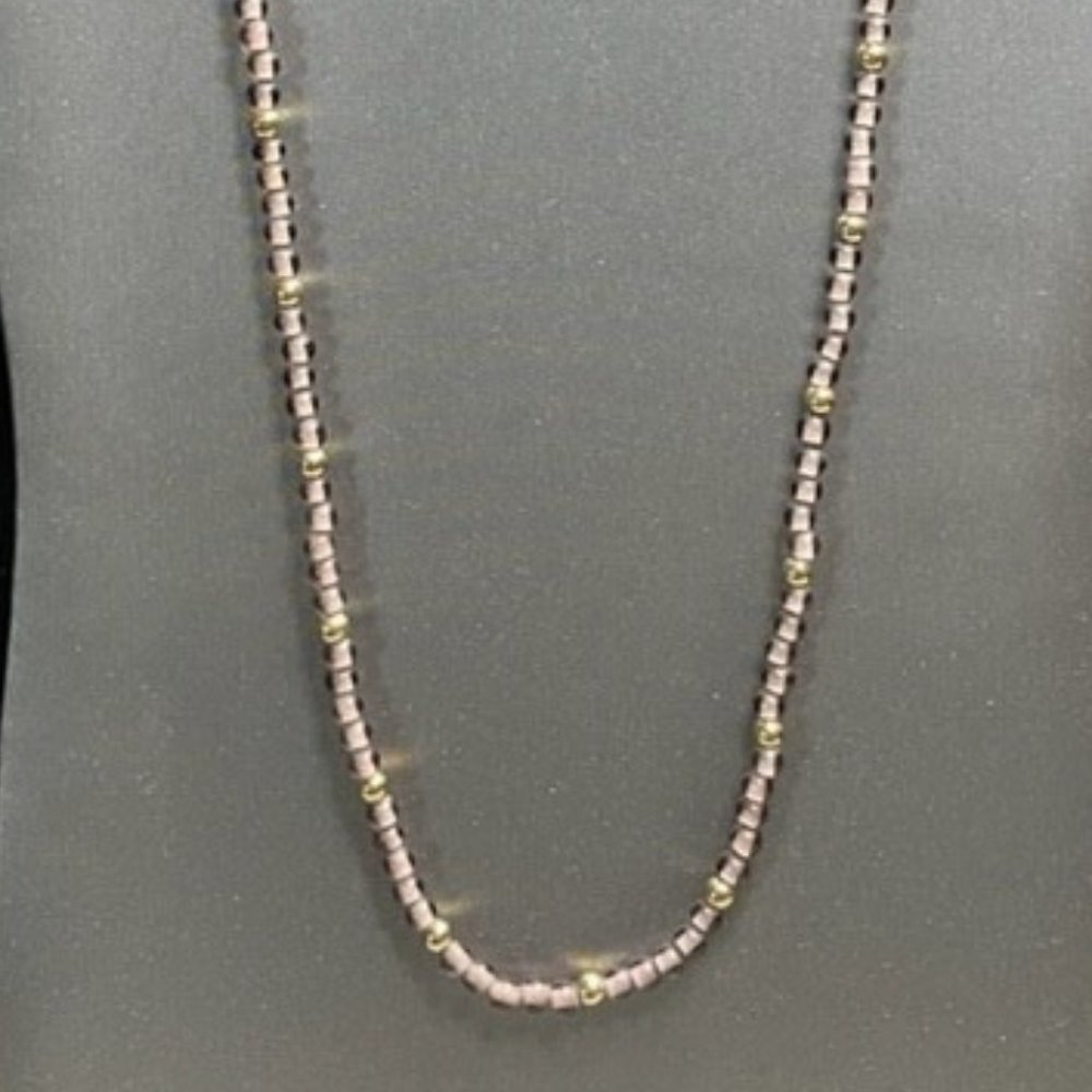 Sarah Coventry Silver Amethyst Beads with Gold Tone Beads 26" 1970's